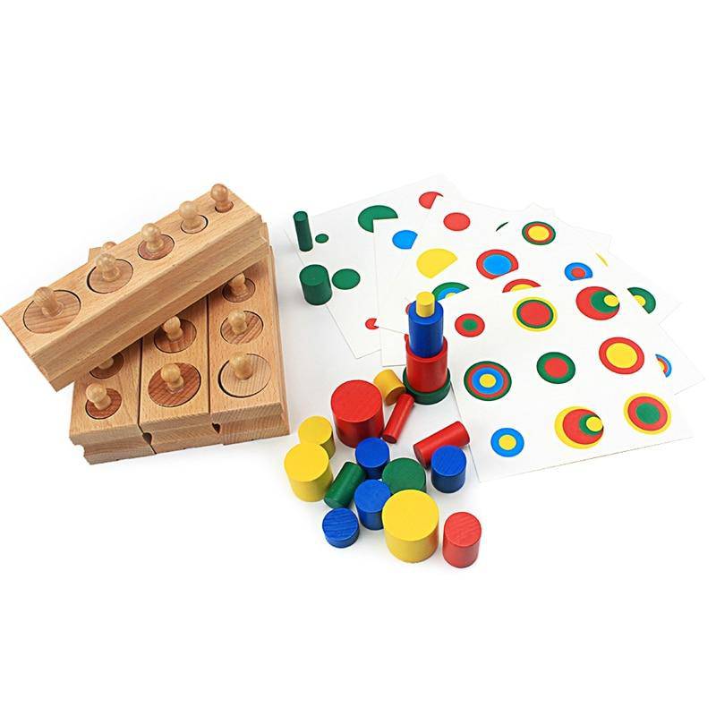Colorful Cylinder Blocks with Cards