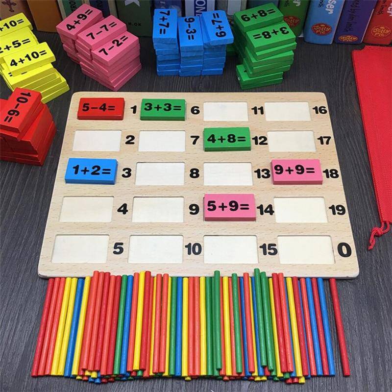 Domino-Arithmetik-Lernspielzeug aus Holz