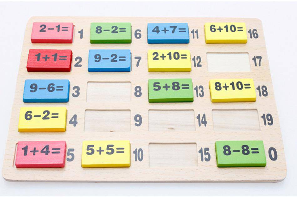 Domino-Arithmetik-Lernspielzeug aus Holz