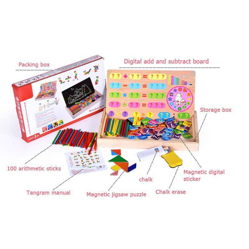 Hölzernes magnetisches Puzzle-Figuren-Match-Mathe-Spielzeug