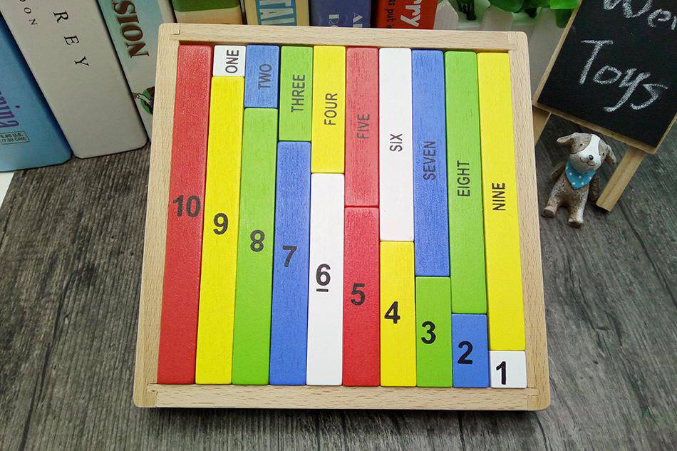 HÖLZERNES Montessori-DOMINO UND BLÖCKE ZUSÄTZLICHES PÄDAGOGISCHES SPIELZEUG