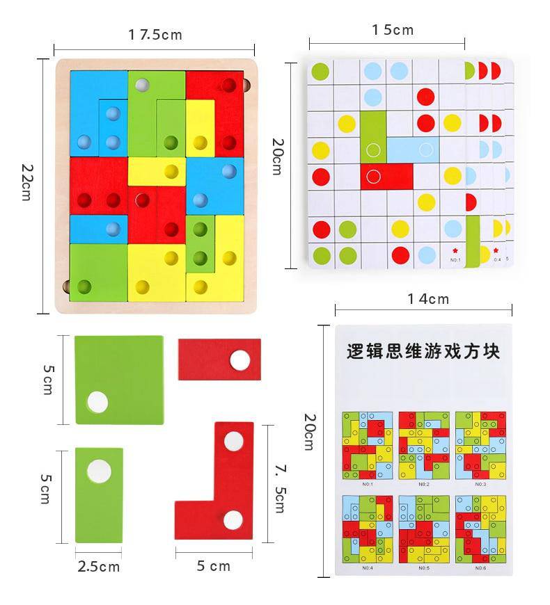 Wooden Puzzle Toys for Logical Thinking and Montessori Educational Learning