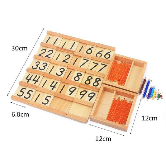 Montessori Material for Single, Teens and Tens Seguin Board with Beads Bars