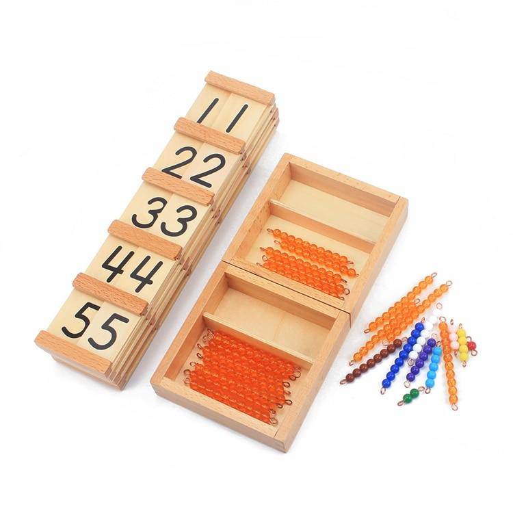 Montessori-Material für Einzel-, Teenager- und Zehner-Seguinbrett mit Perlenstäben
