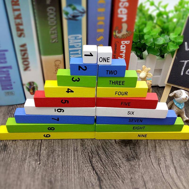 HÖLZERNES Montessori-DOMINO UND BLÖCKE ZUSÄTZLICHES PÄDAGOGISCHES SPIELZEUG