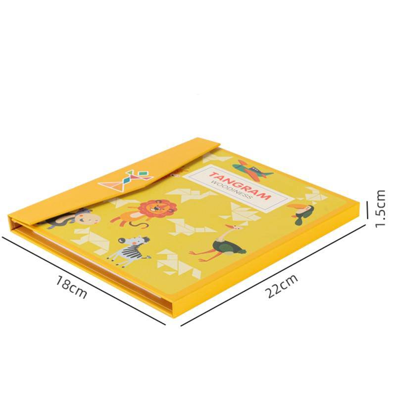 Farbiges Mathe-Tangram-Puzzle aus Holz